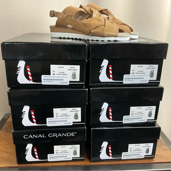 Canal Grande Holland Tan Leather Sandal, New in Box - Picture 9 of 9